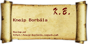 Kneip Borbála névjegykártya